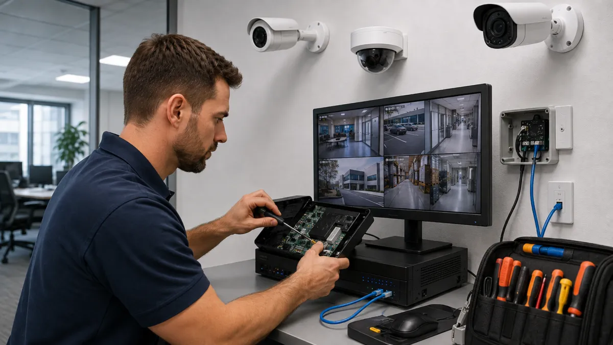 CCTV camera installed on a building in Northern Ireland