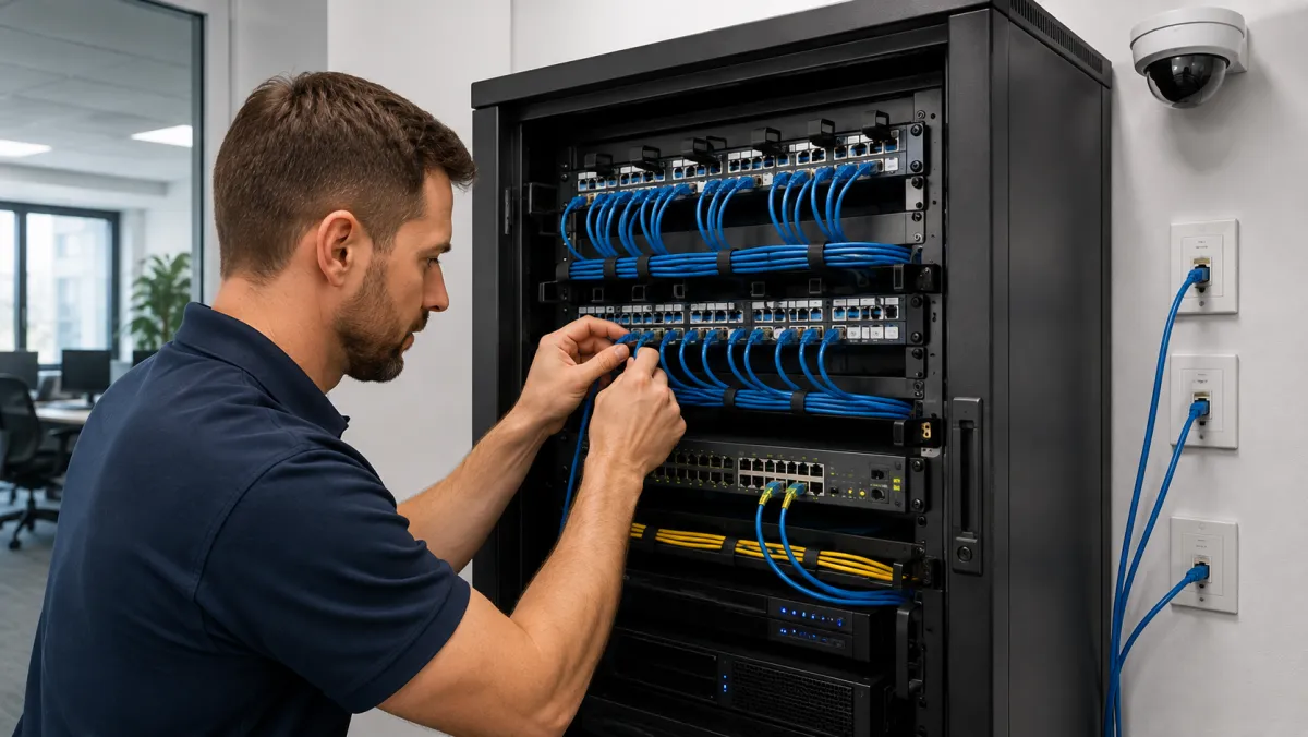Business CCTV and network installation in a commercial premises
